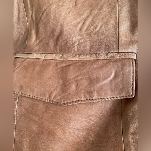 Scully VTG Genuine Leather Jacket Blazer Tan Cognac Sport Coat Lined Size 42 R - Picture 10 of 16